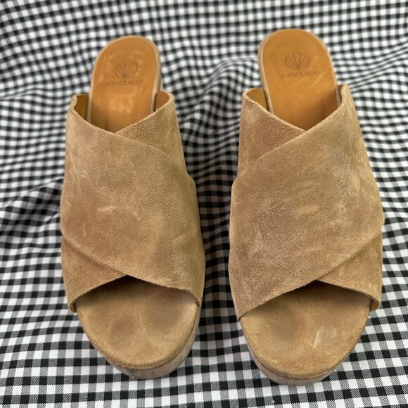 COCLICO Richie Heeled Neutral Beige Chunky Suede Clog EU Size 38.5 / US 8.5 - Picture 2 of 5